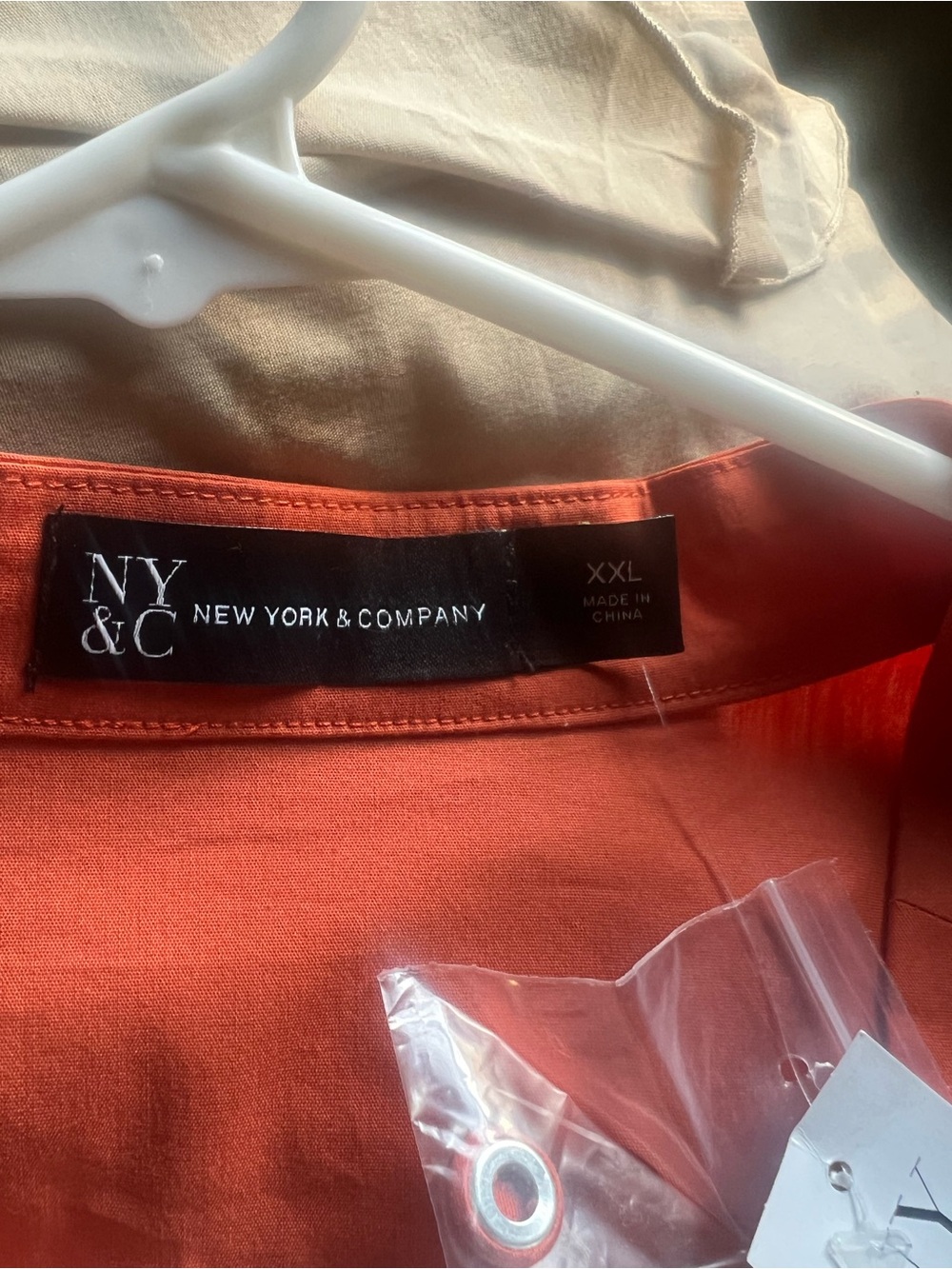 V-Neck Ruffle Button-Front Blouse - Burnt Orange - Picture 4 of 4
